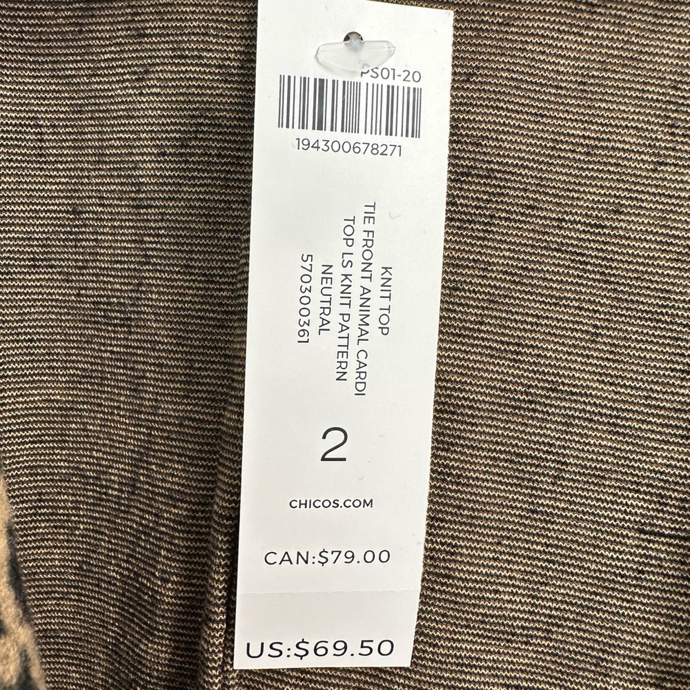 Chico’s Leopard Print Women's Sweater - Picture 3 of 3